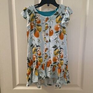 Posh Peanut Mirabella Ruffled Cap Sleeve Henley Hi-Low Dress Girls Size 3T NWT